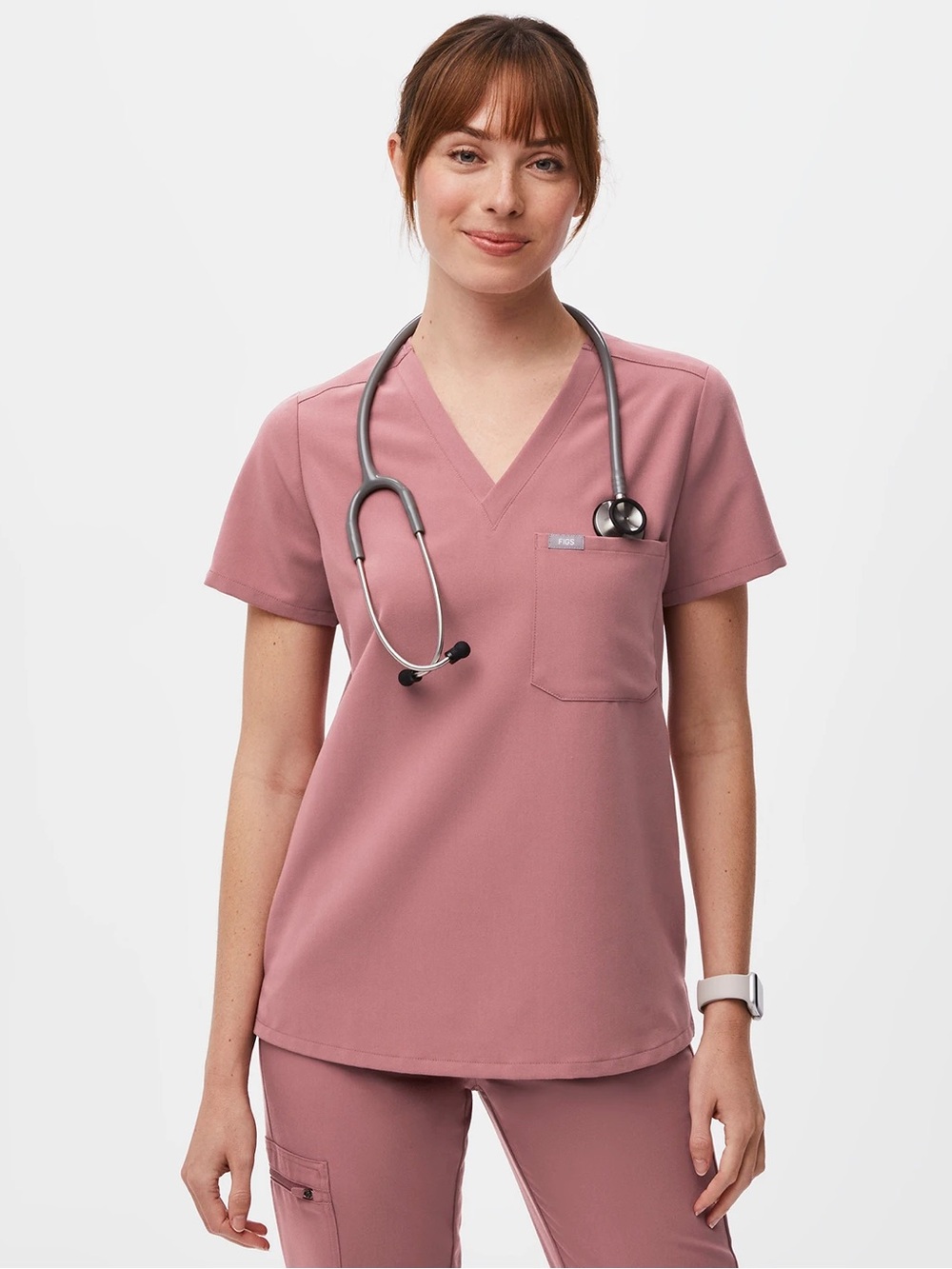 Figs Mineral Mauve Catarina Scrub Top Technical Collection Size Small